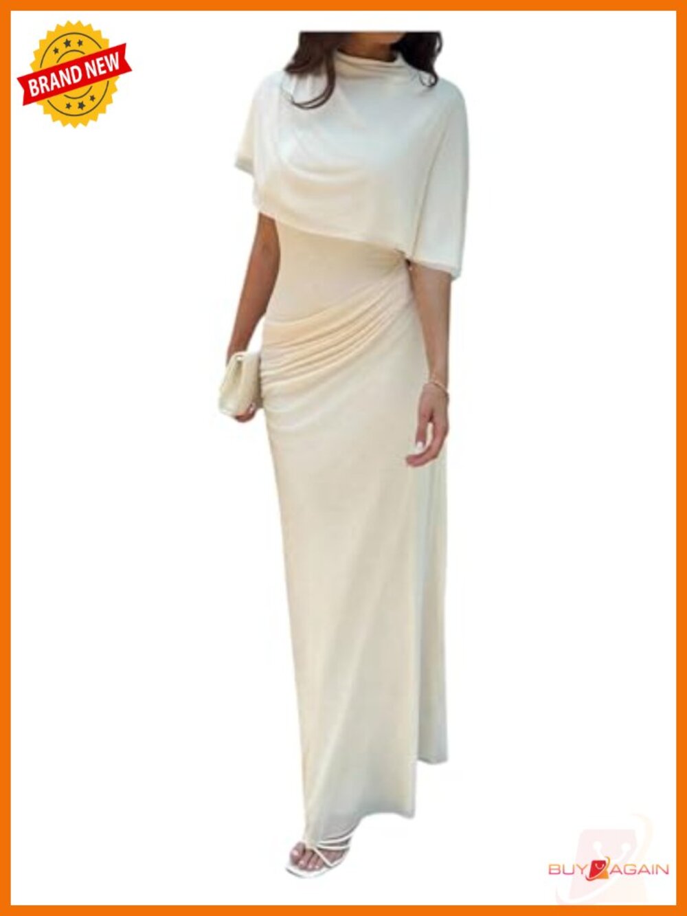 Elegant Ruched Bodycon Maxi Formal Dress Short Sleeve Party Cocktail
